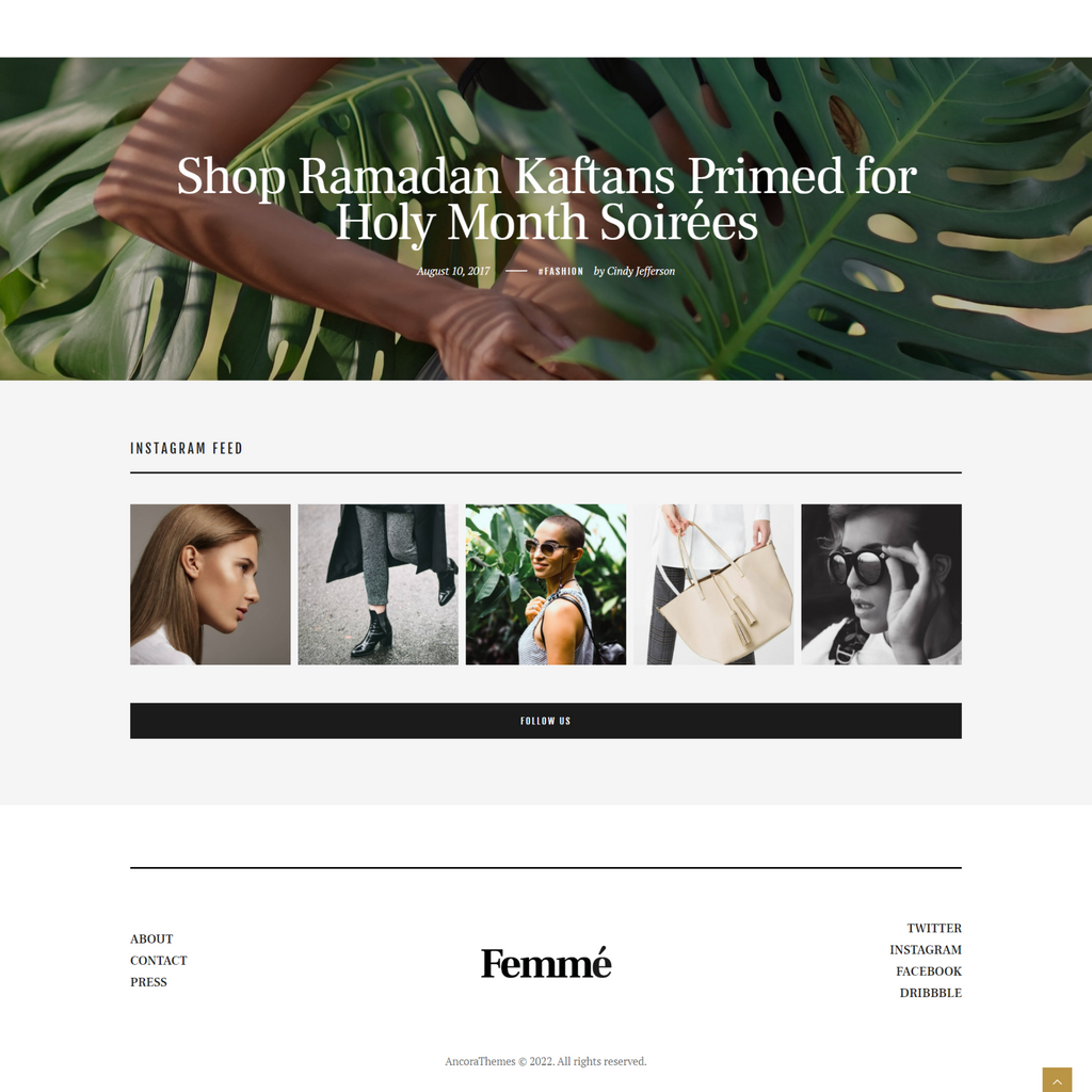 Fashion Blog WordPress Responsive Website