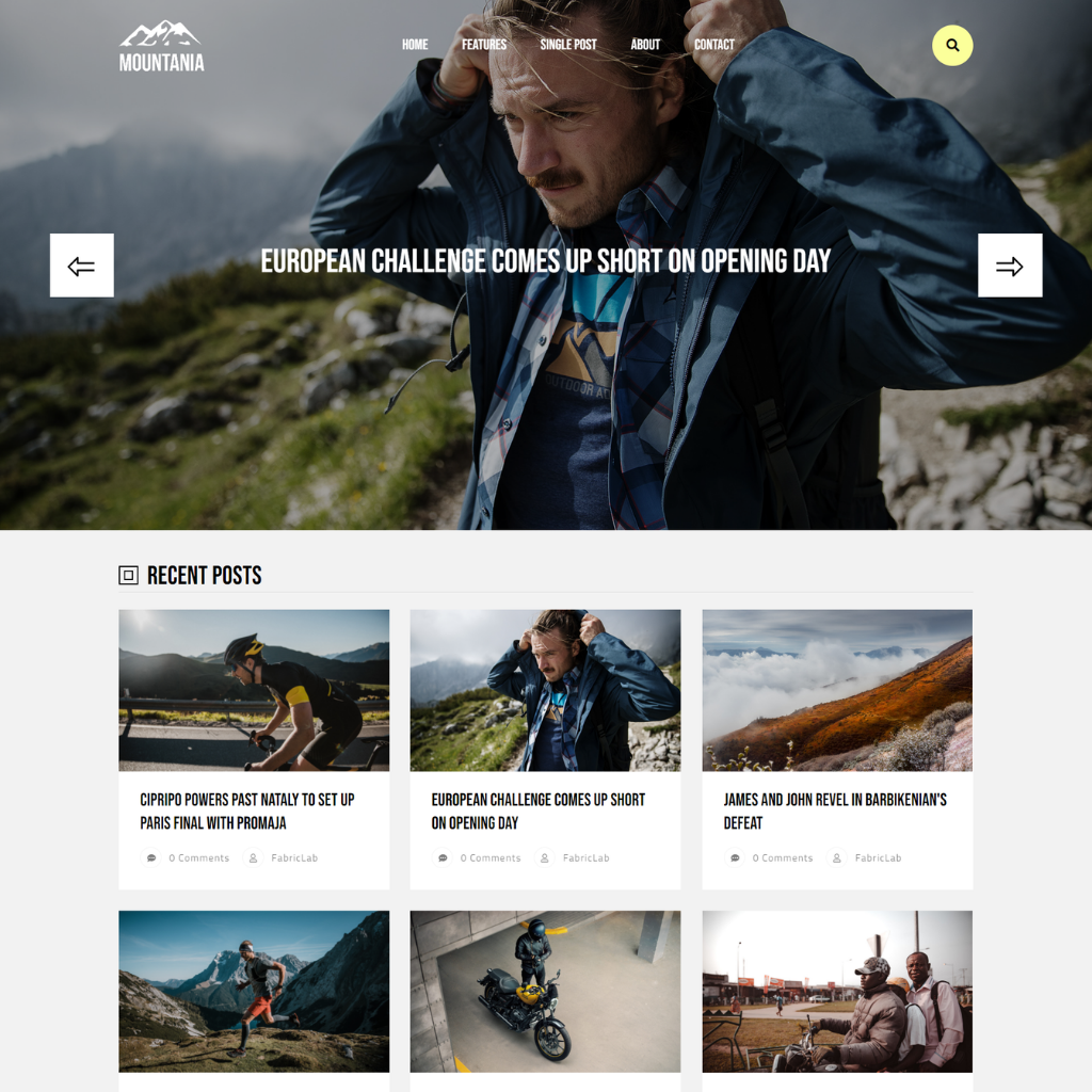 Mountain Challenge WordPress Responsive Website