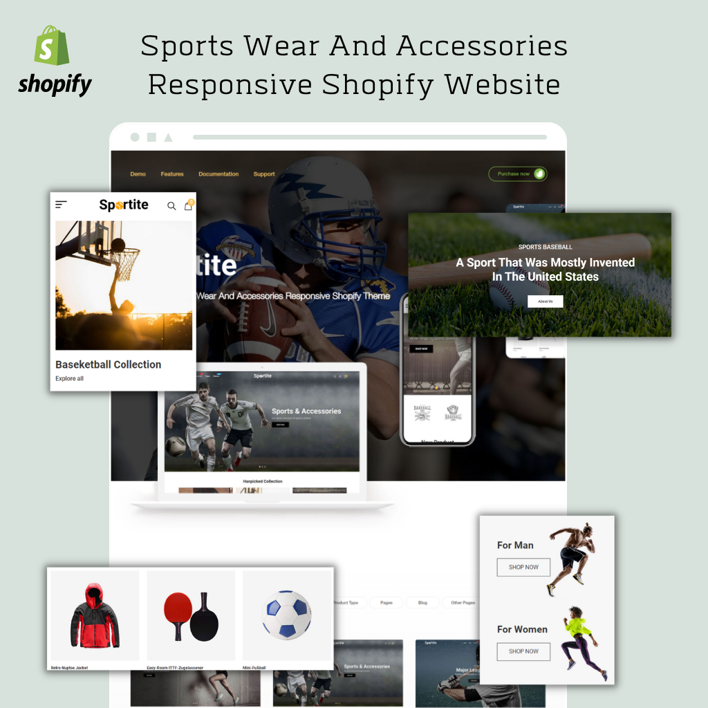 Sports Wear And Accessories Responsive Shopify Website