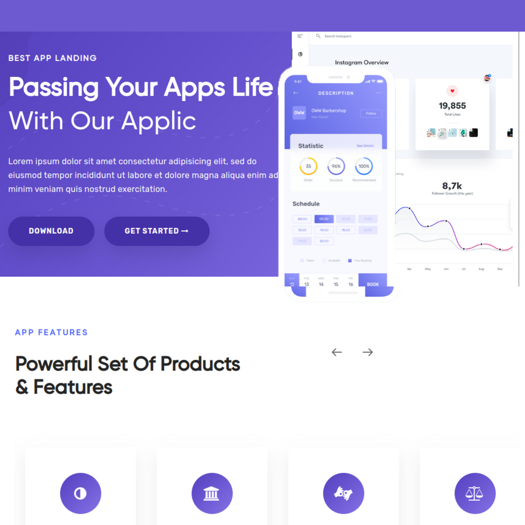 App Landing WordPress Website