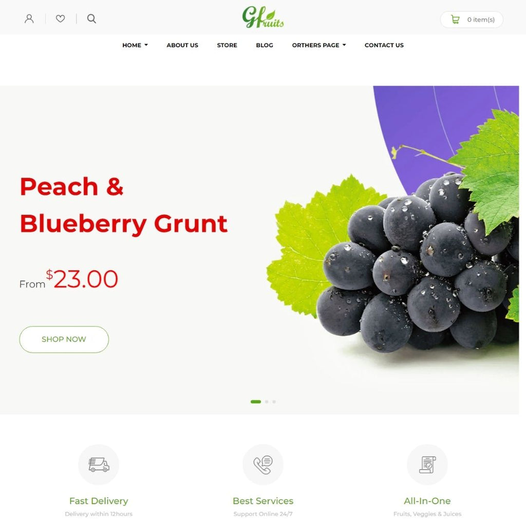 Fruit Store Ecommerce Shopify Shopping Website