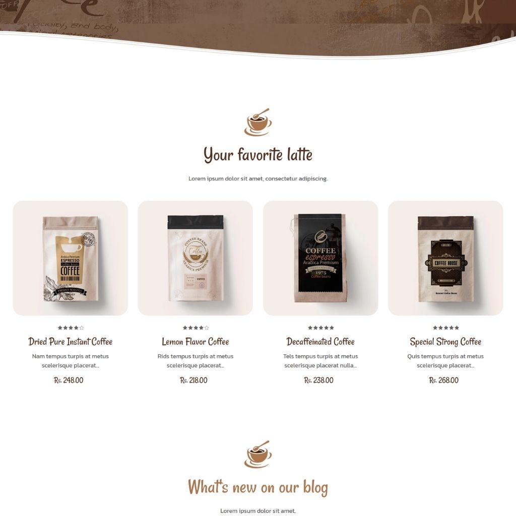 Coffee Shop Shopify Shopping Website