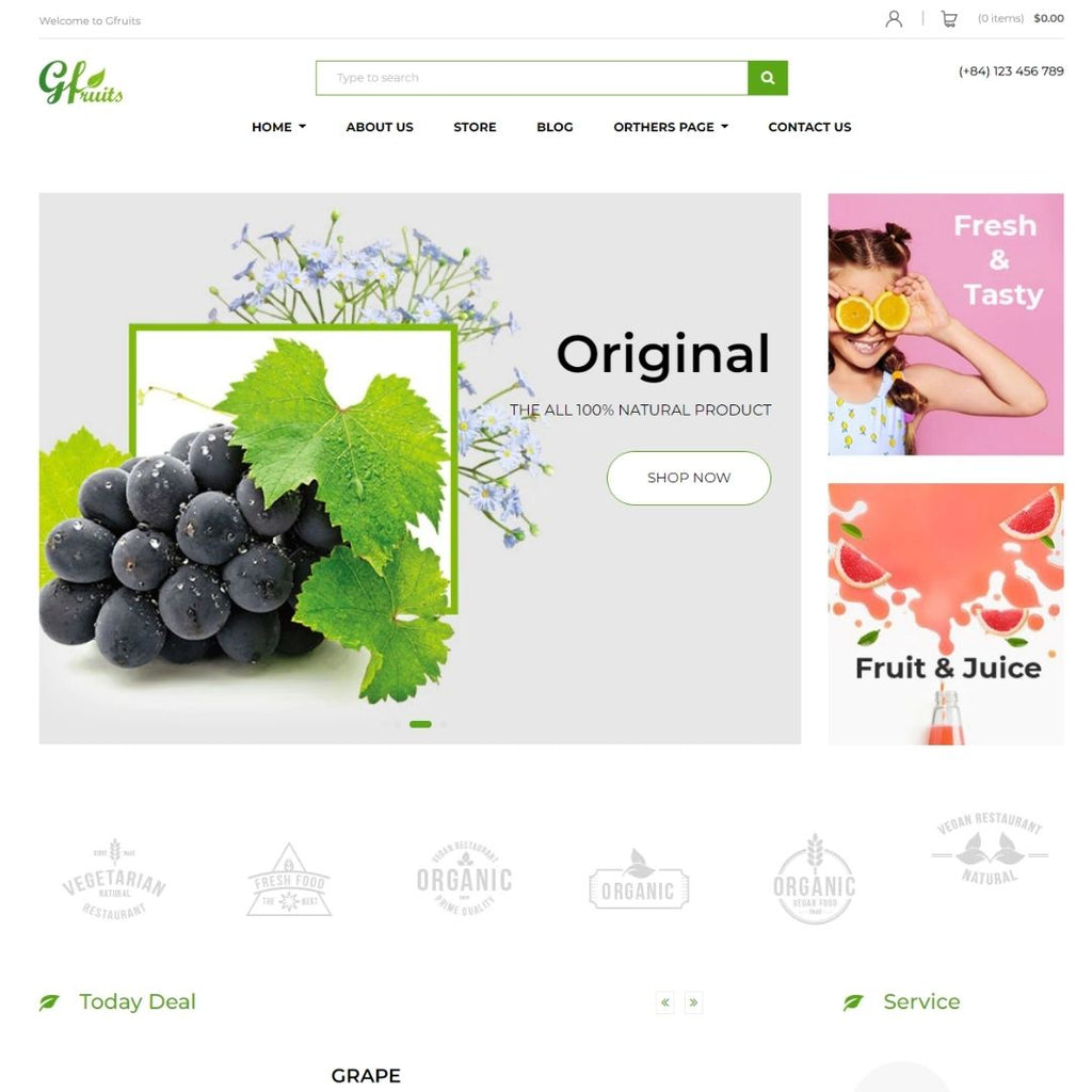 Fruit Store Ecommerce Shopify Shopping Website