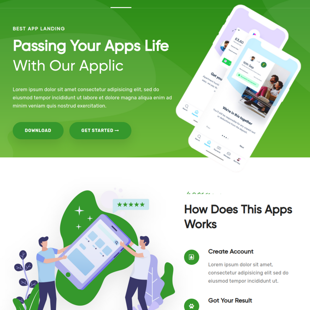 App Landing WordPress Website