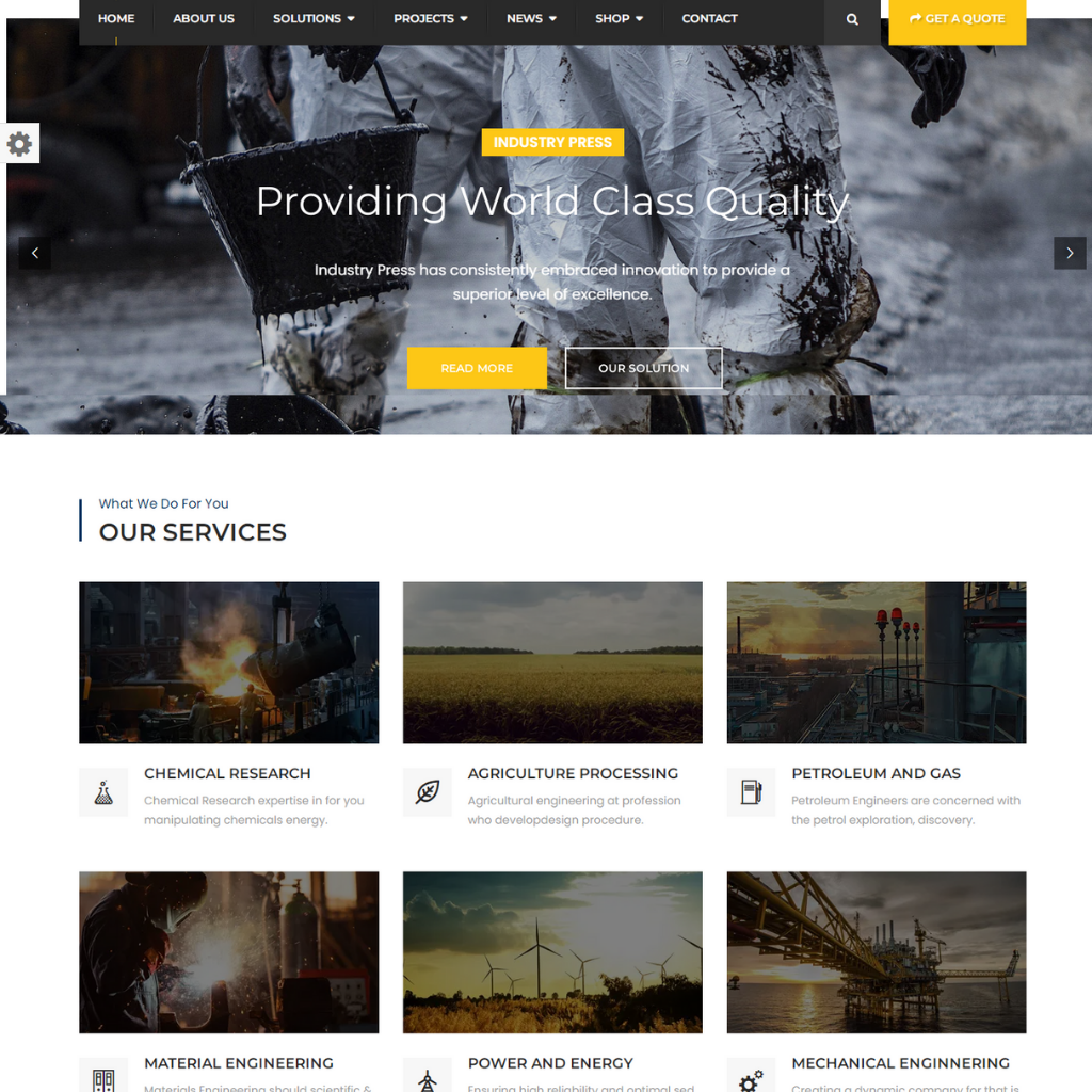 Leading Manufacturing Company WordPress Responsive Website