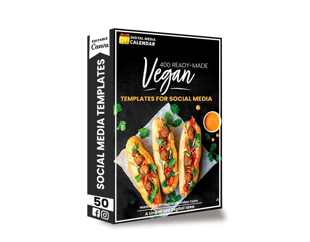 30 Ultimate Vegan Social Media Posts Canva Templates