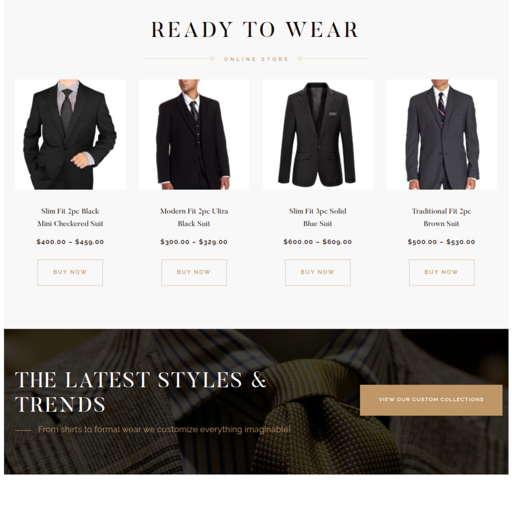 Custome Tailor WordPress Responsive Website
