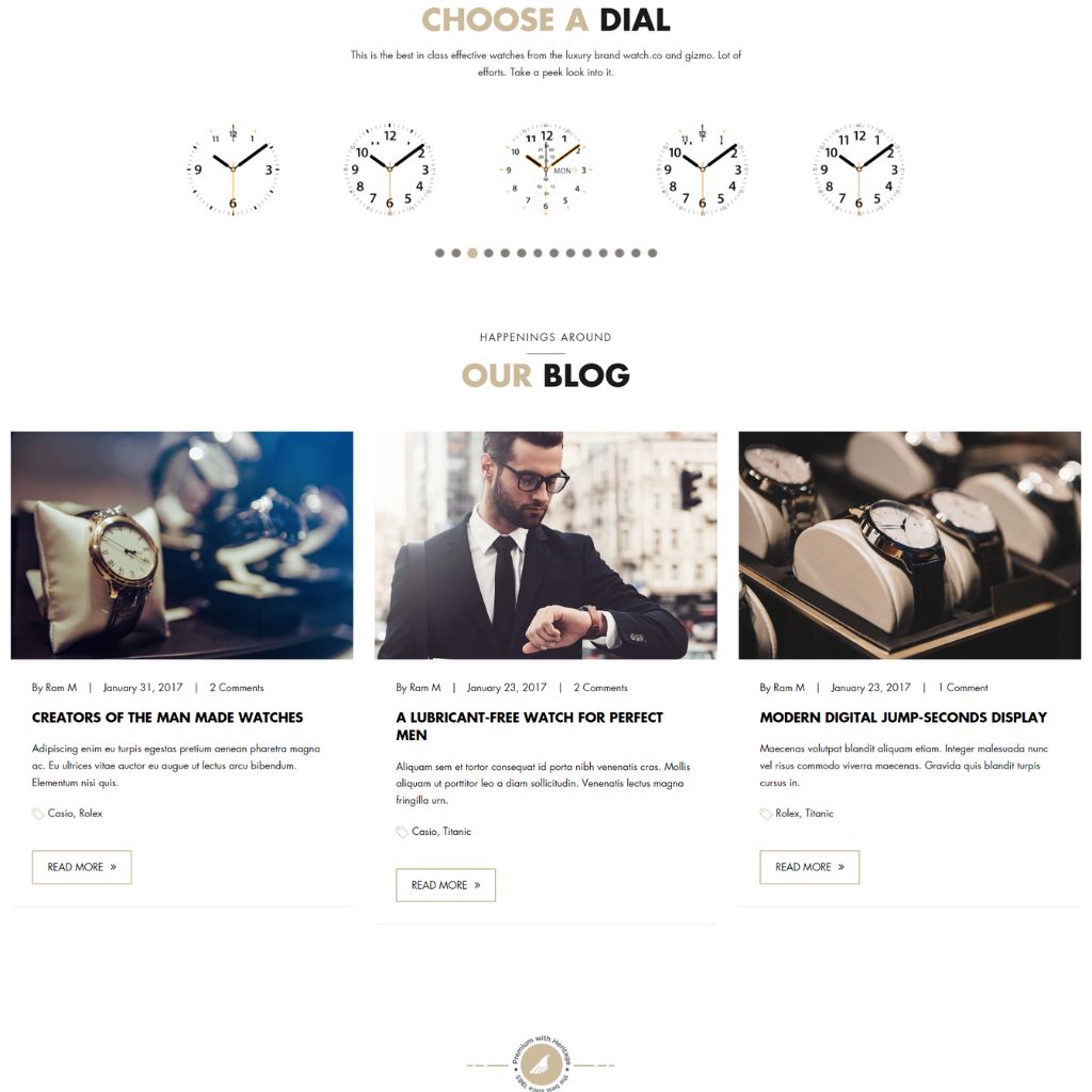 Classic Watch Collections Shopify Shopping Website