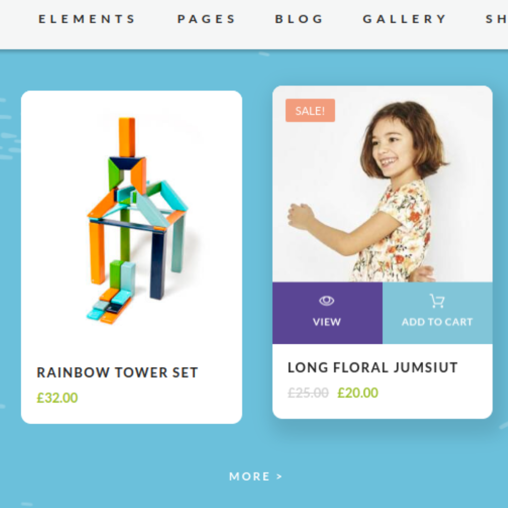 Kids Store Shopping Responsive WordPress Website