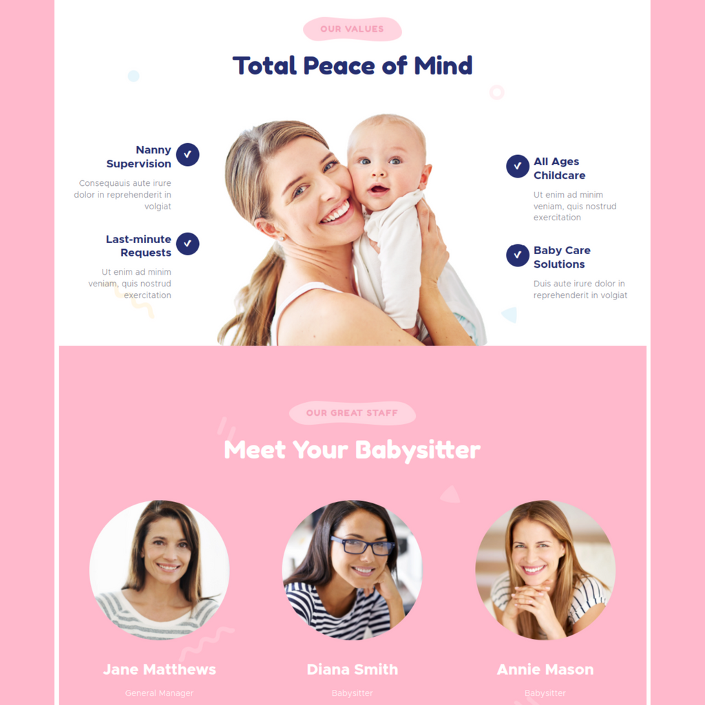 Nanny & Babysitting WordPress Responsive Website