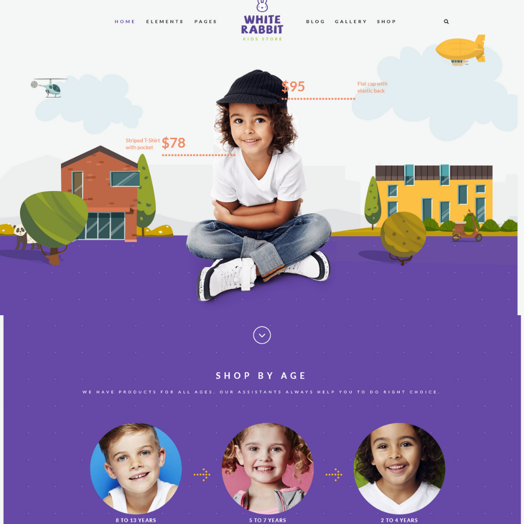 Kids Store Shopping Responsive WordPress Website