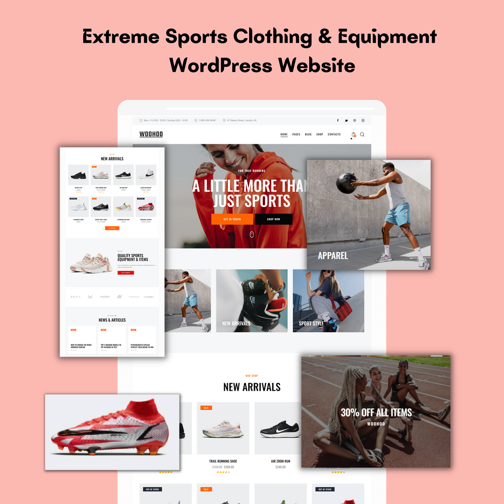 Extreme Sports Clothing & Equipment WordPress Responsive Website