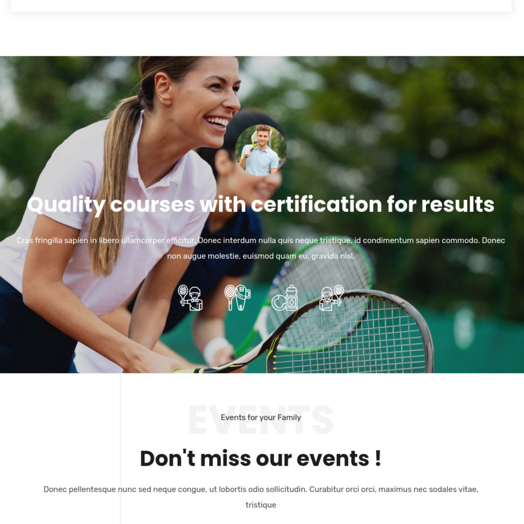 Tennis Club WordPress Responsive Website
