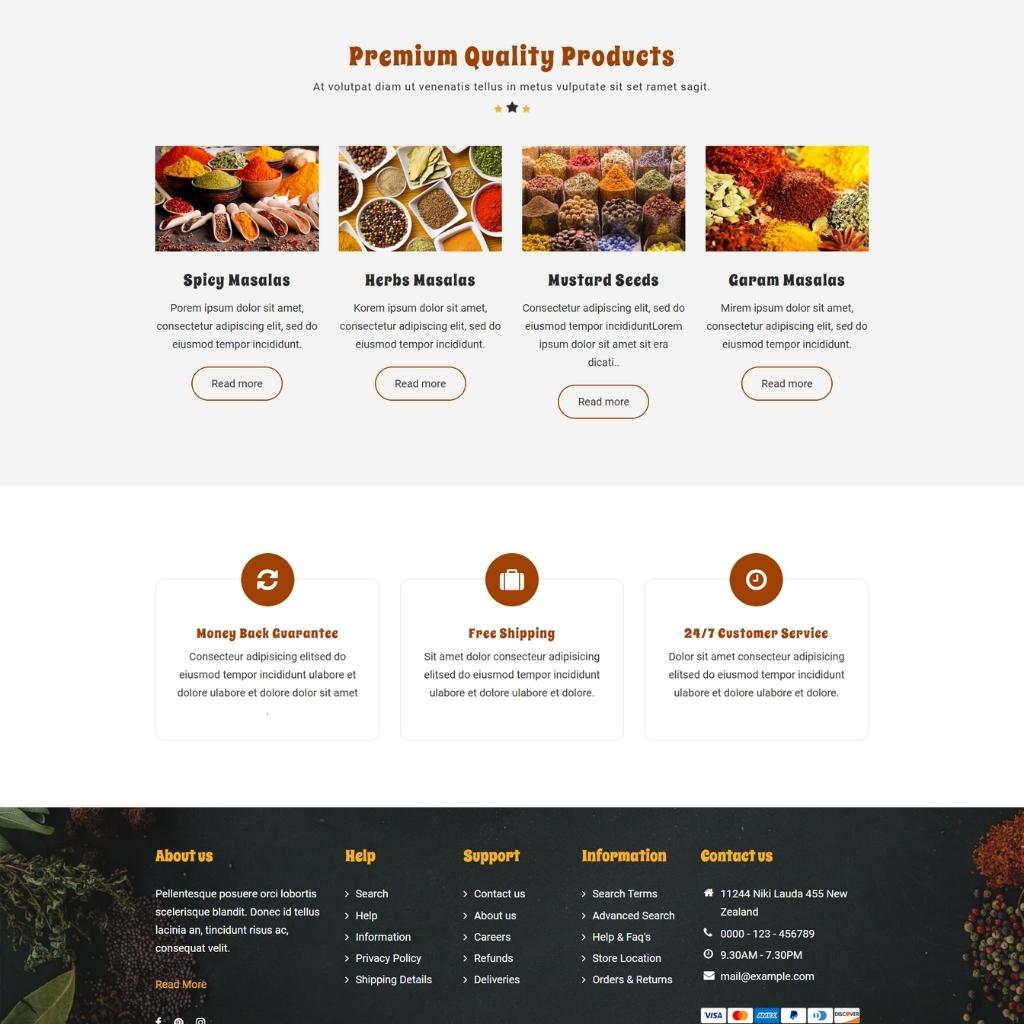 Spices, Dry Fruits Store Shopify Shopping Website