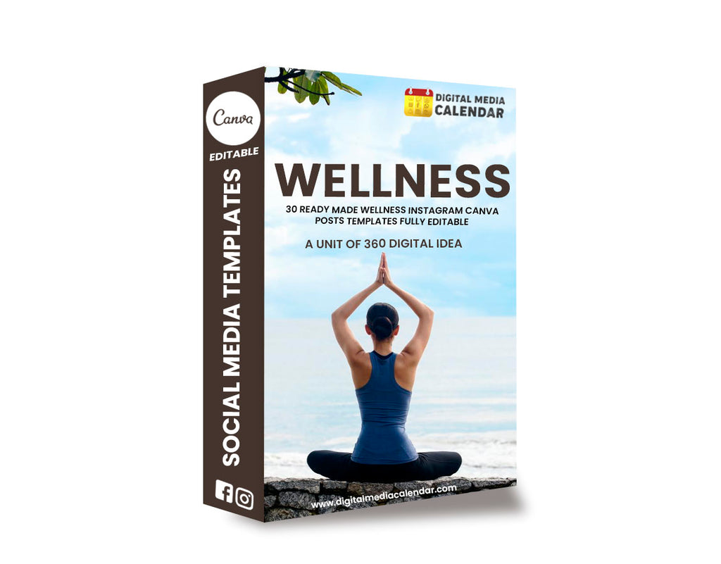 30 Wellness Social Media Posts Canva Templates