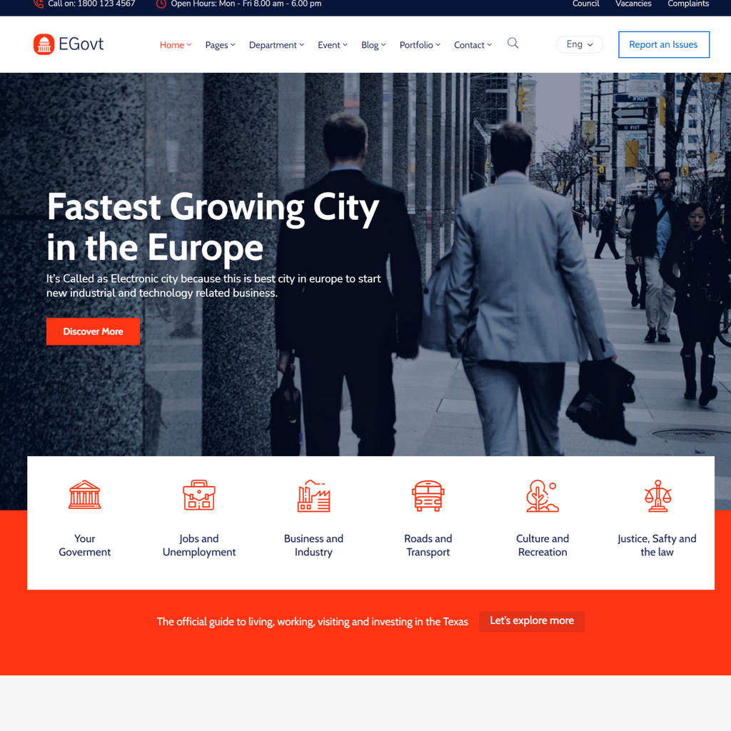 City Government & Municipal WordPress Responsive Website