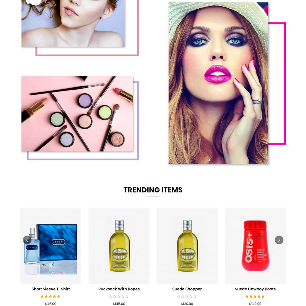 Costmetic and Beauty Store Shopify Website