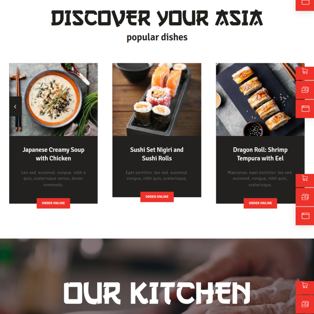 Asian Food Restaurant WordPress Responsive Website