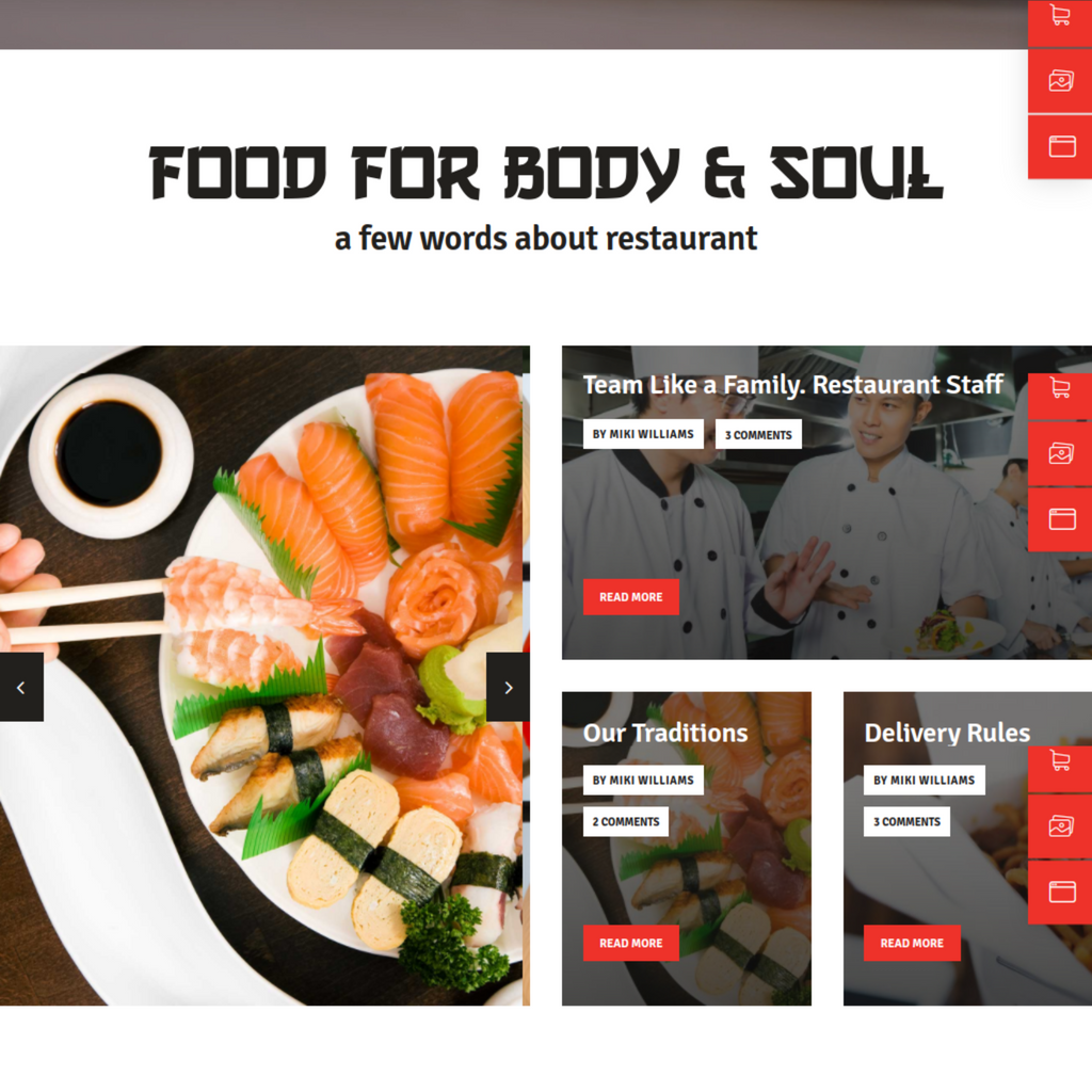 Asian Food Restaurant WordPress Responsive Website