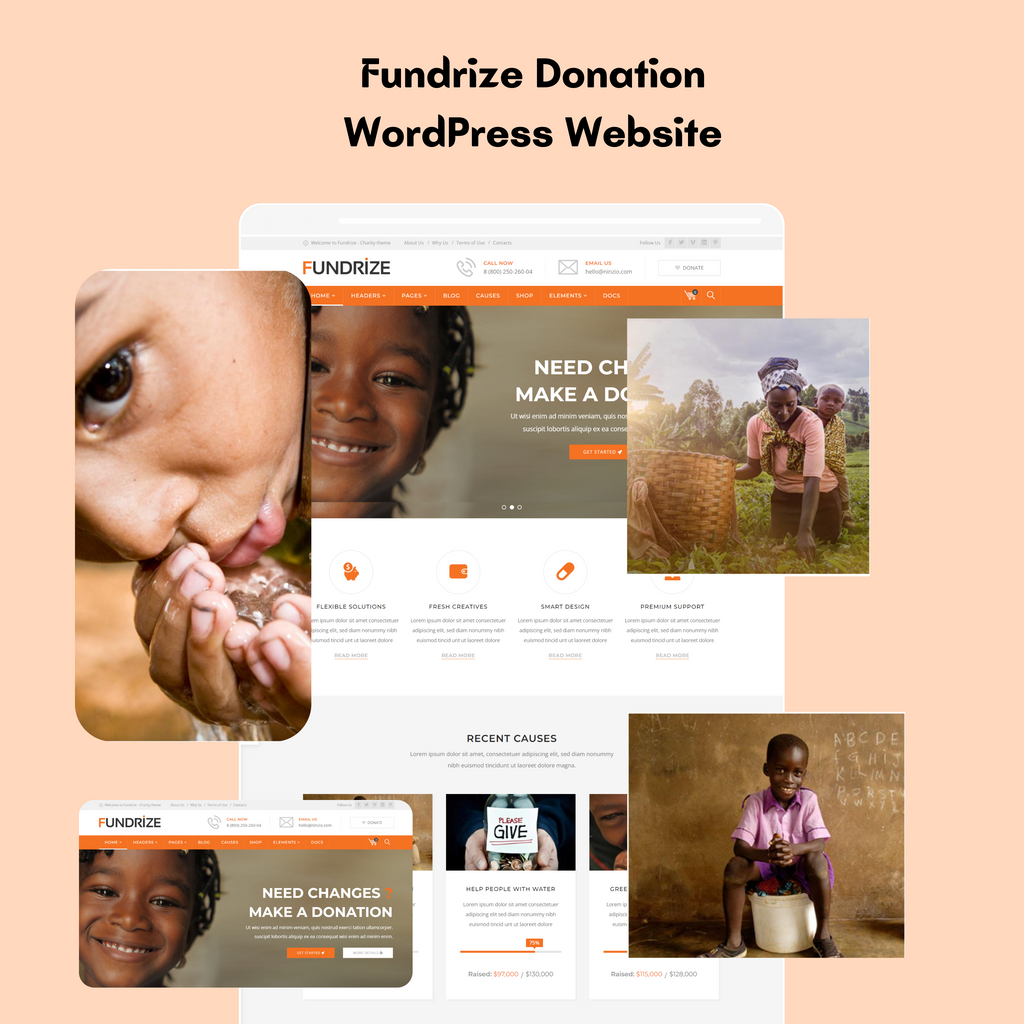 Fundrize Donation WordPress Responsive Website