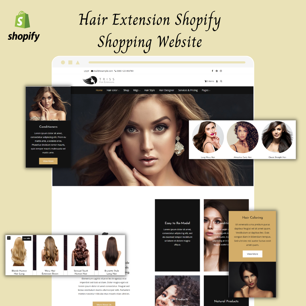 Hair Extension Shopify Shopping Website
