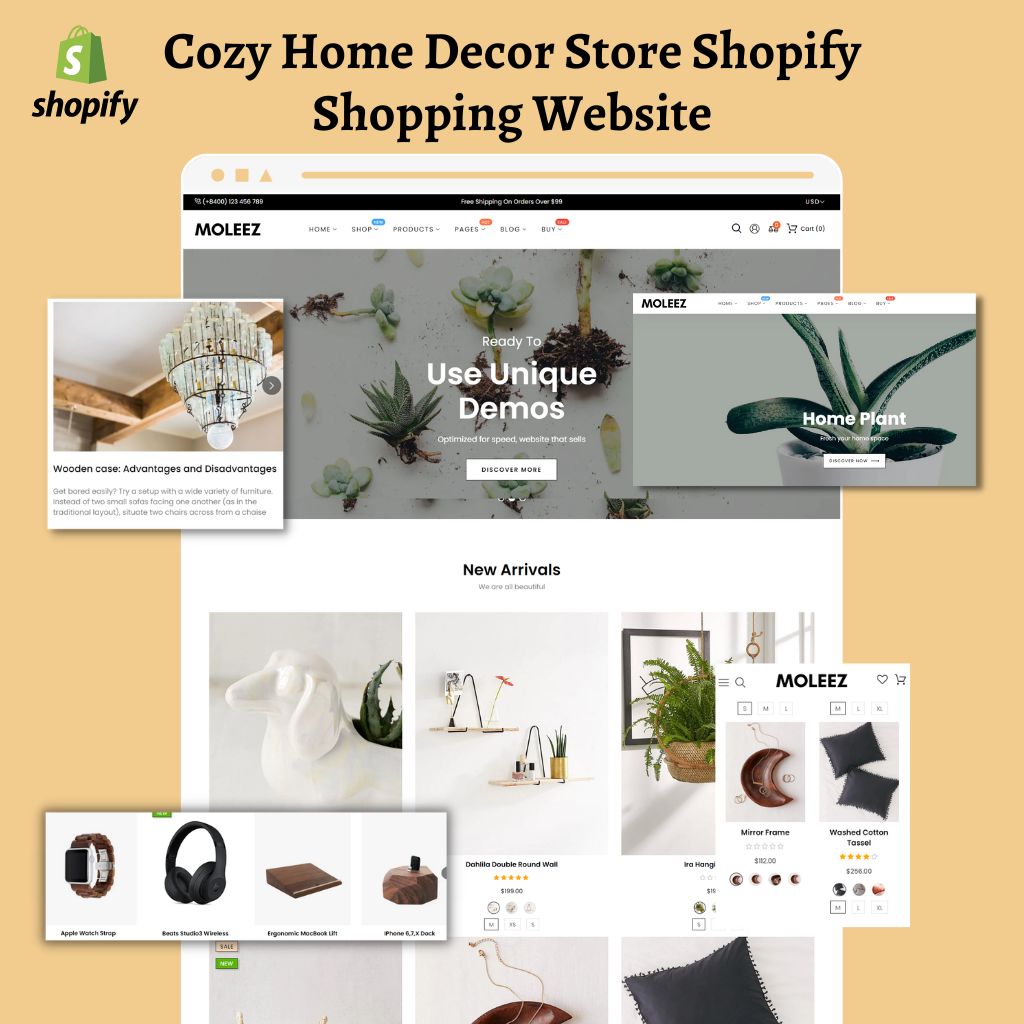Cozy Home Decor Store Shopify Shopping Website