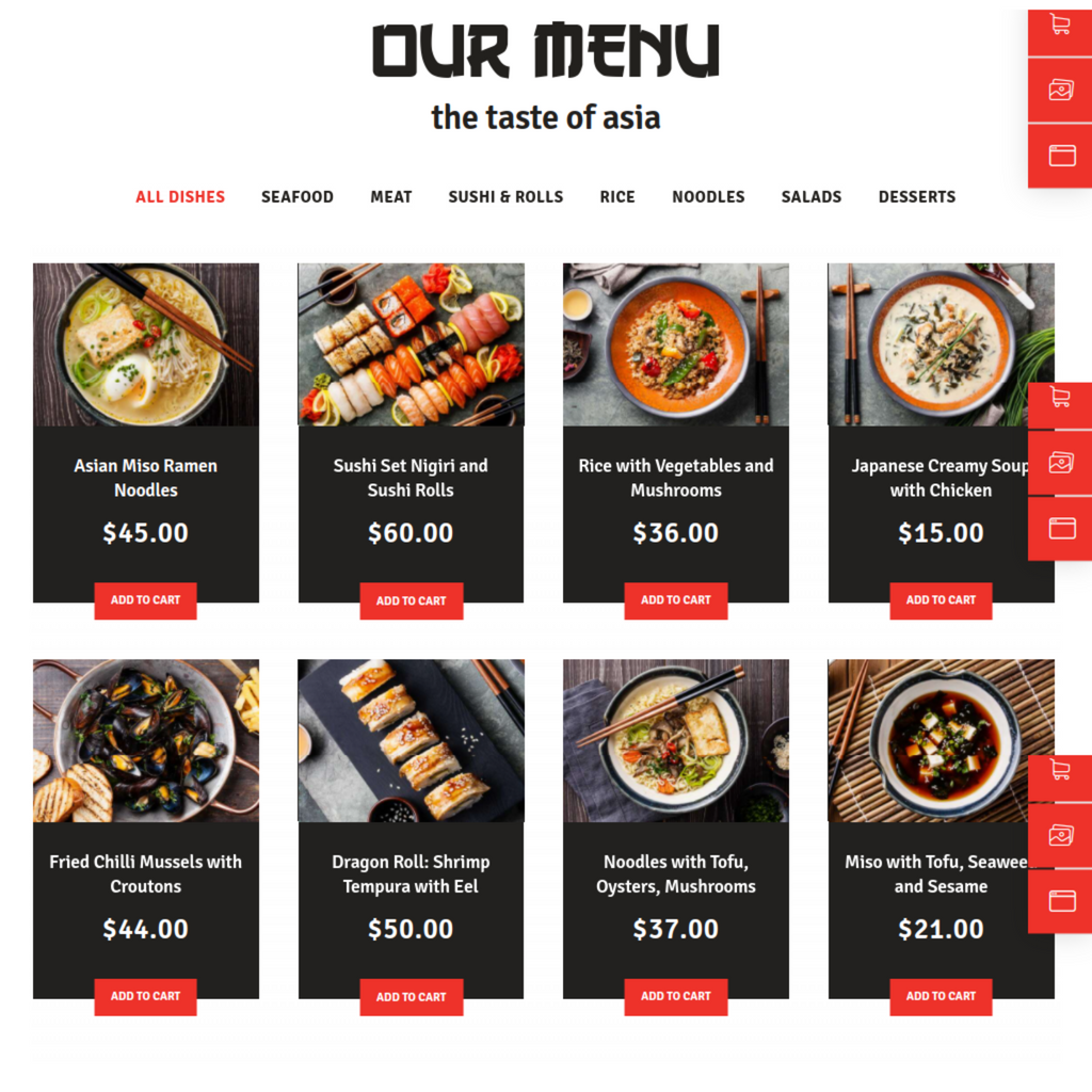 Asian Food Restaurant WordPress Responsive Website