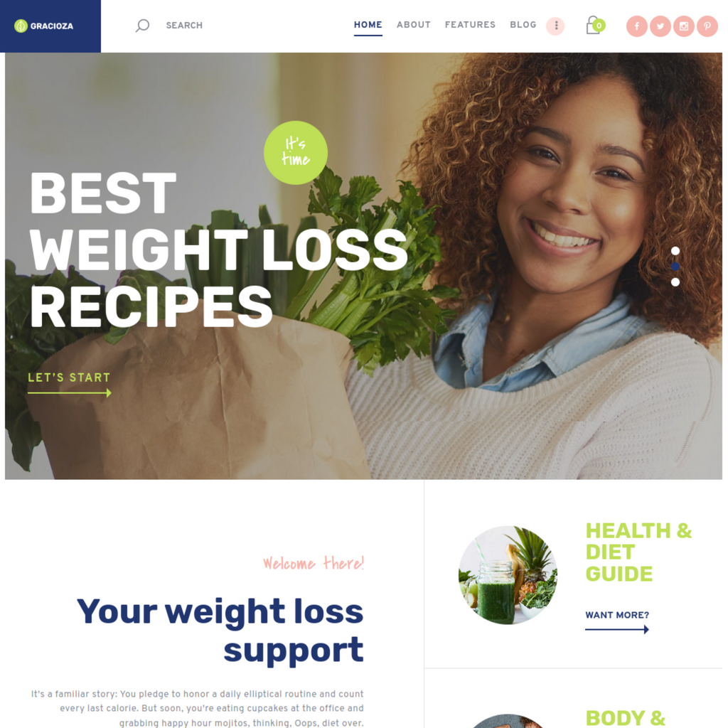 Modern & Responsive Healthy Blog WordPress Website