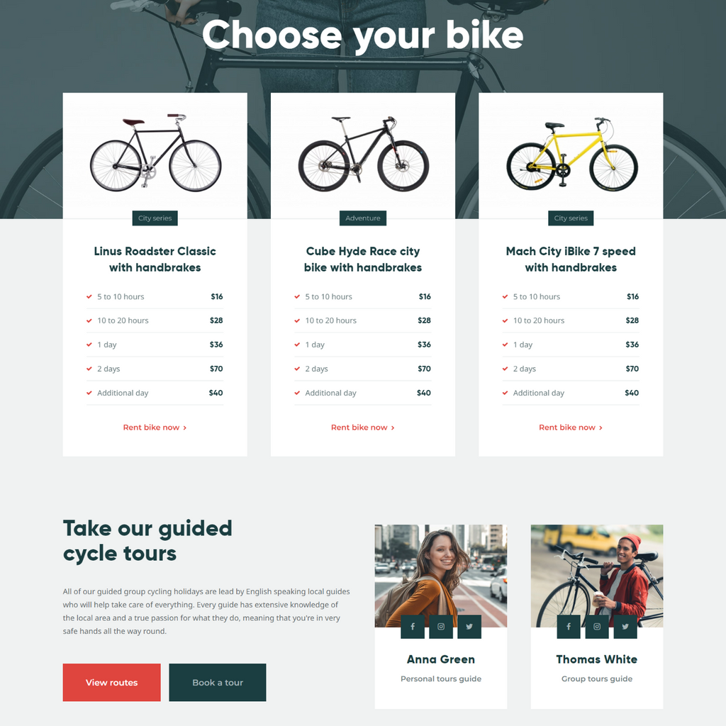 Bike Shop & Bike Rental WordPress Responsive Website