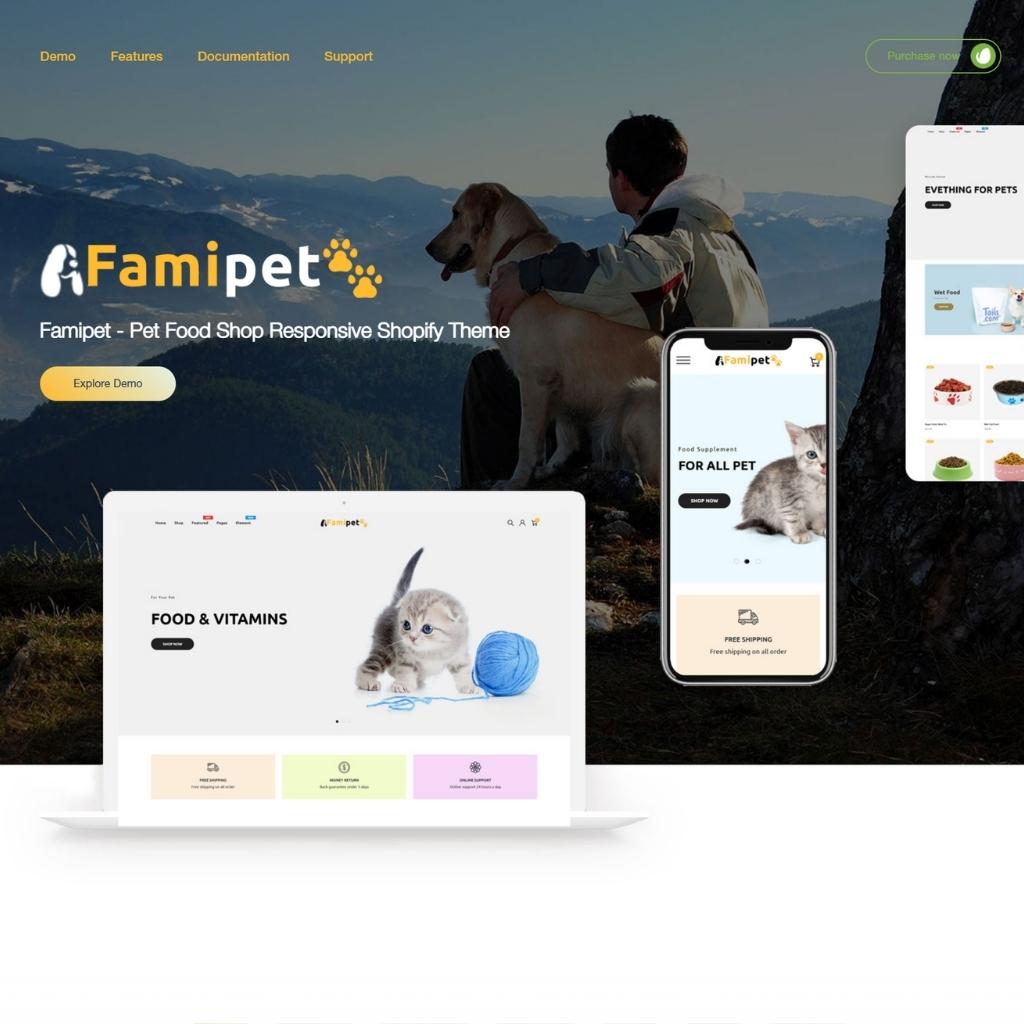 Pet Food Shop Responsive Shopify Shopping Website