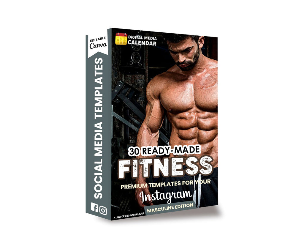30 Ultimate Fitness V 1.3  Social Media Posts Canva Templates