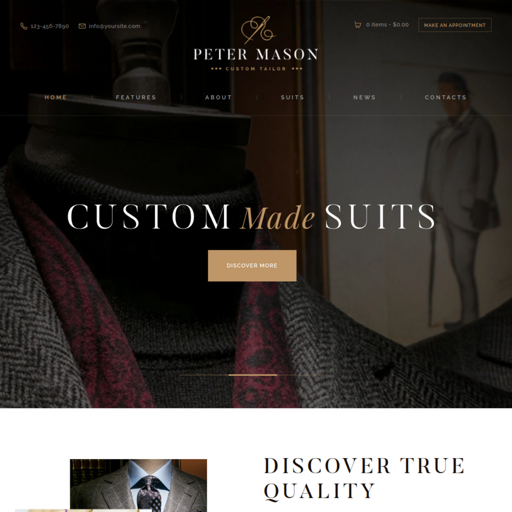 Custome Tailor WordPress Responsive Website