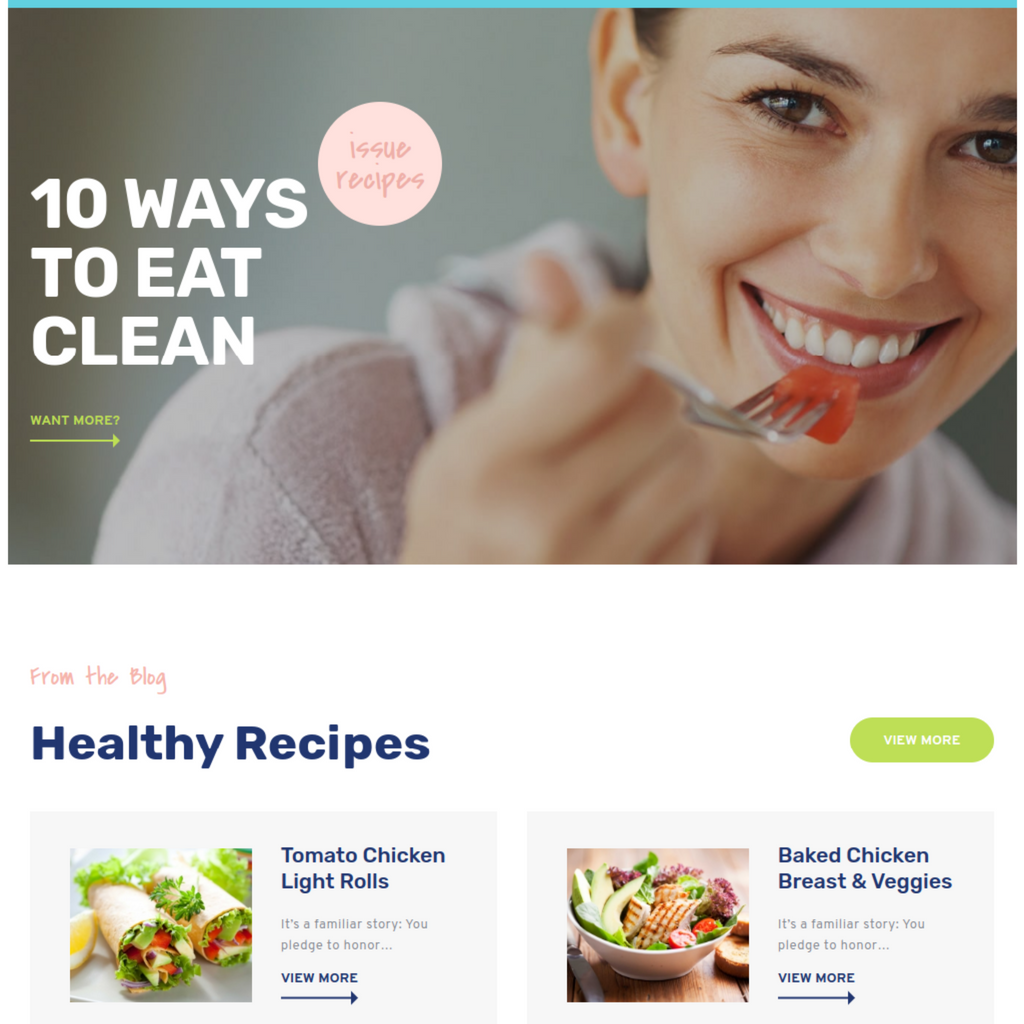 Modern & Responsive Healthy Blog WordPress Website