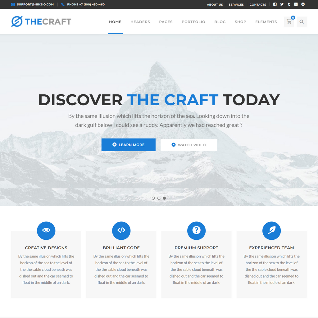 Craft Multipurpose WordPress Responsive Website