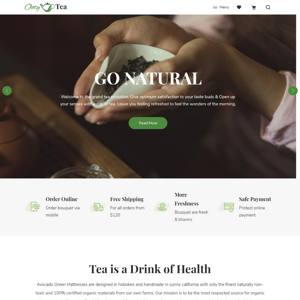 Green Tea Shopify Website