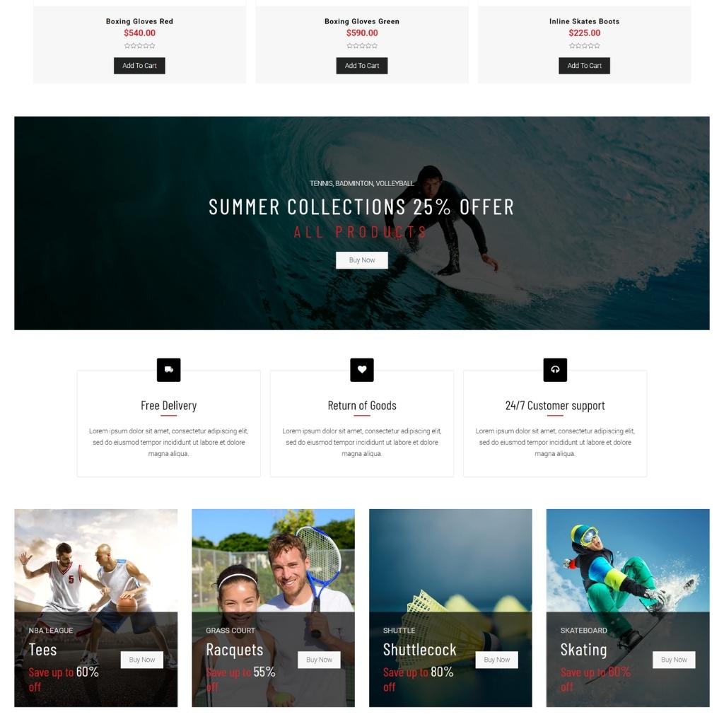 Sport Store Shopify Shopping Website