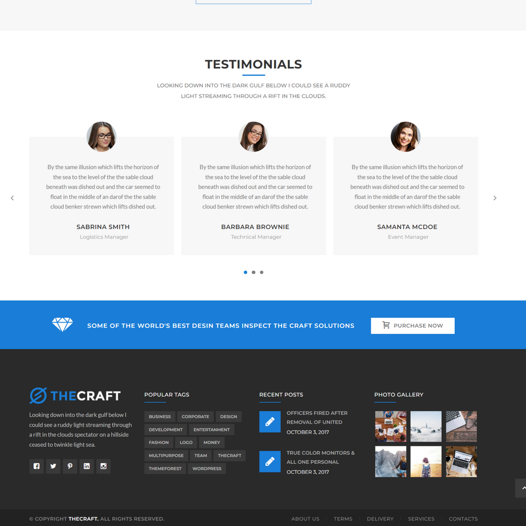Craft Multipurpose WordPress Responsive Website