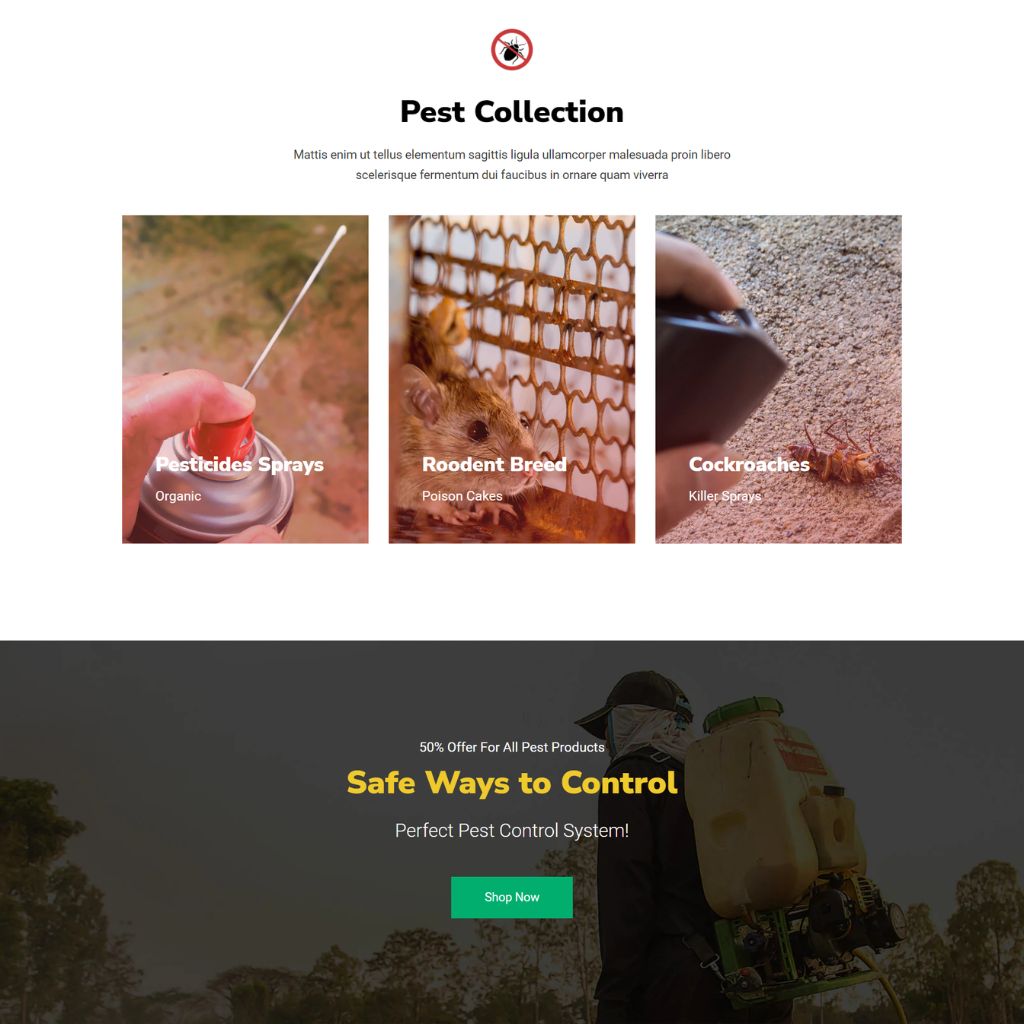 Pest Control Shopify Shopping Website