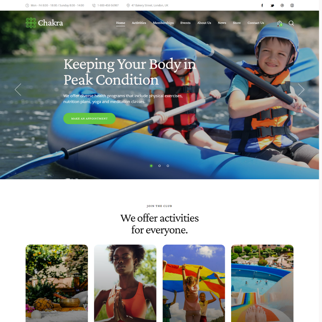 Yoga Classes WordPress Responsive Website