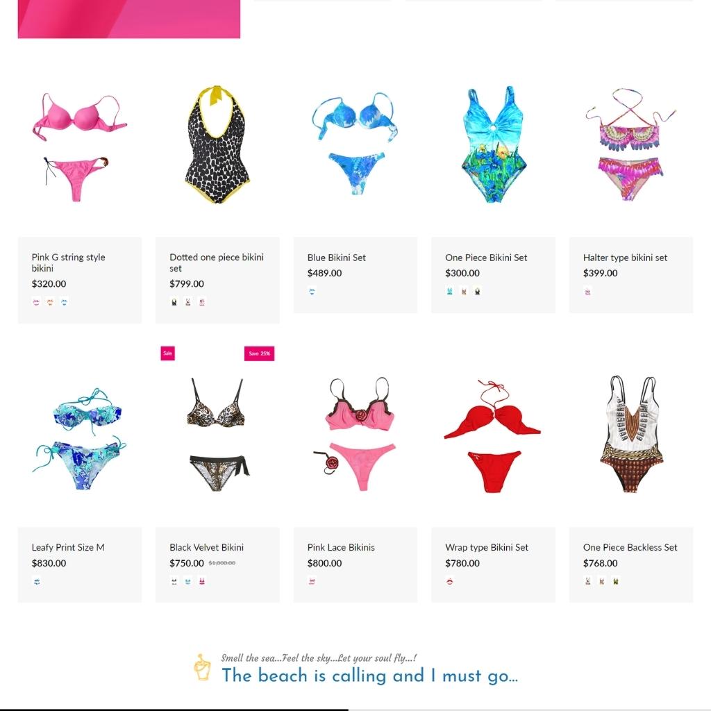 Sunny Daze Swimsuits Shopify Shopping Website
