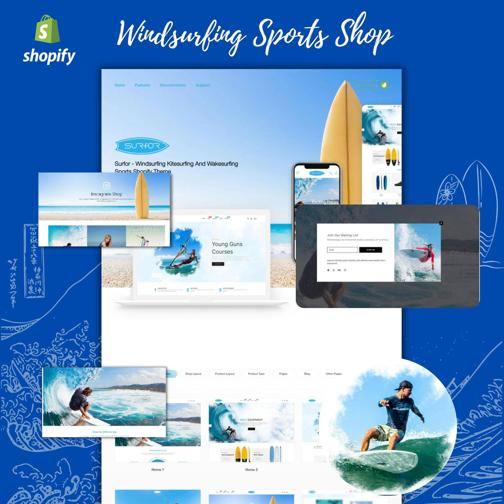 Windsurfing Sports Shop Shopify Shopping Website