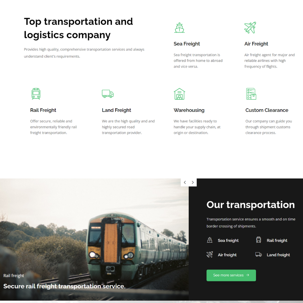 Transportation & Logistic Company WordPress Responsive Website