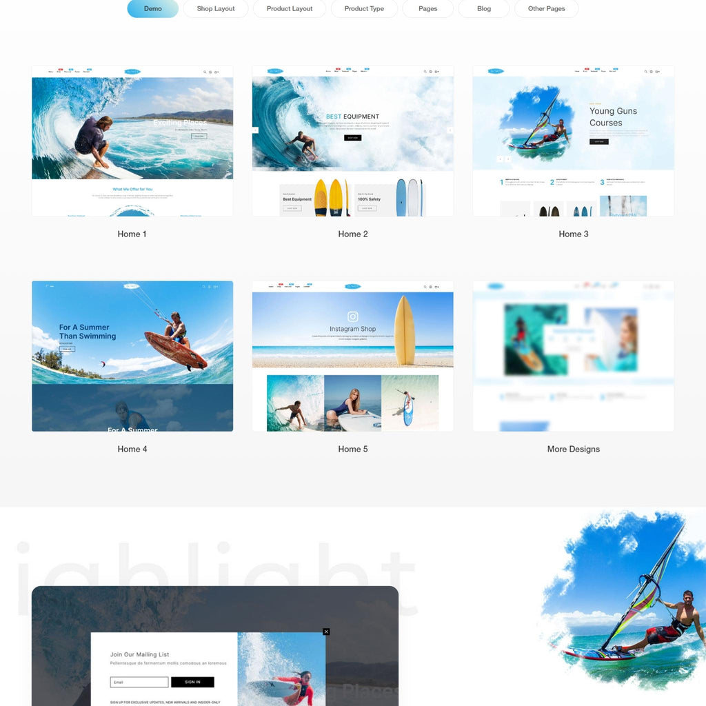 Windsurfing Sports Shop Shopify Shopping Website