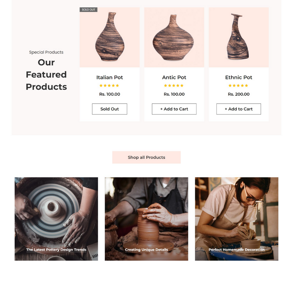 Handmade Product Shopify Shopping Website