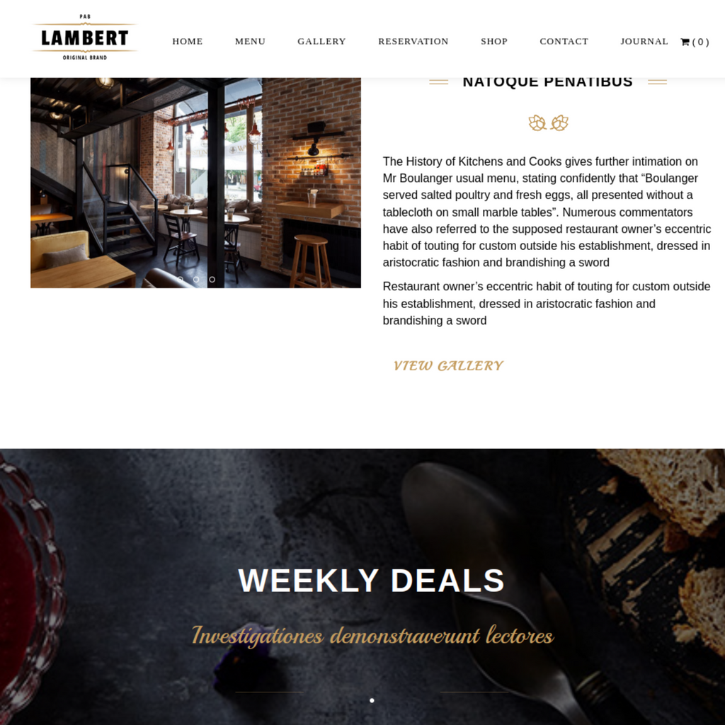 Responsive Restaurant / Pub / Cafe WordPress Website
