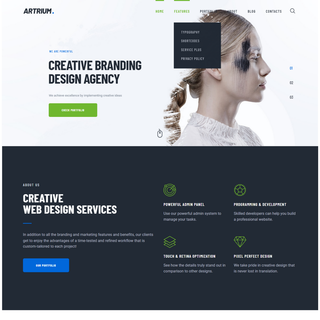 Modern Web Studio & Creative Agency WordPress Responsive Website