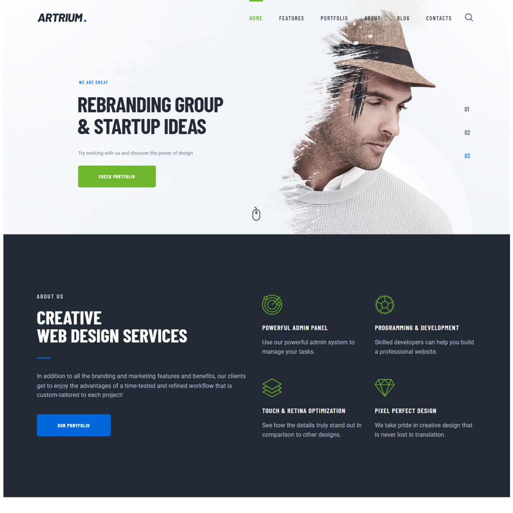Modern Web Studio & Creative Agency WordPress Responsive Website