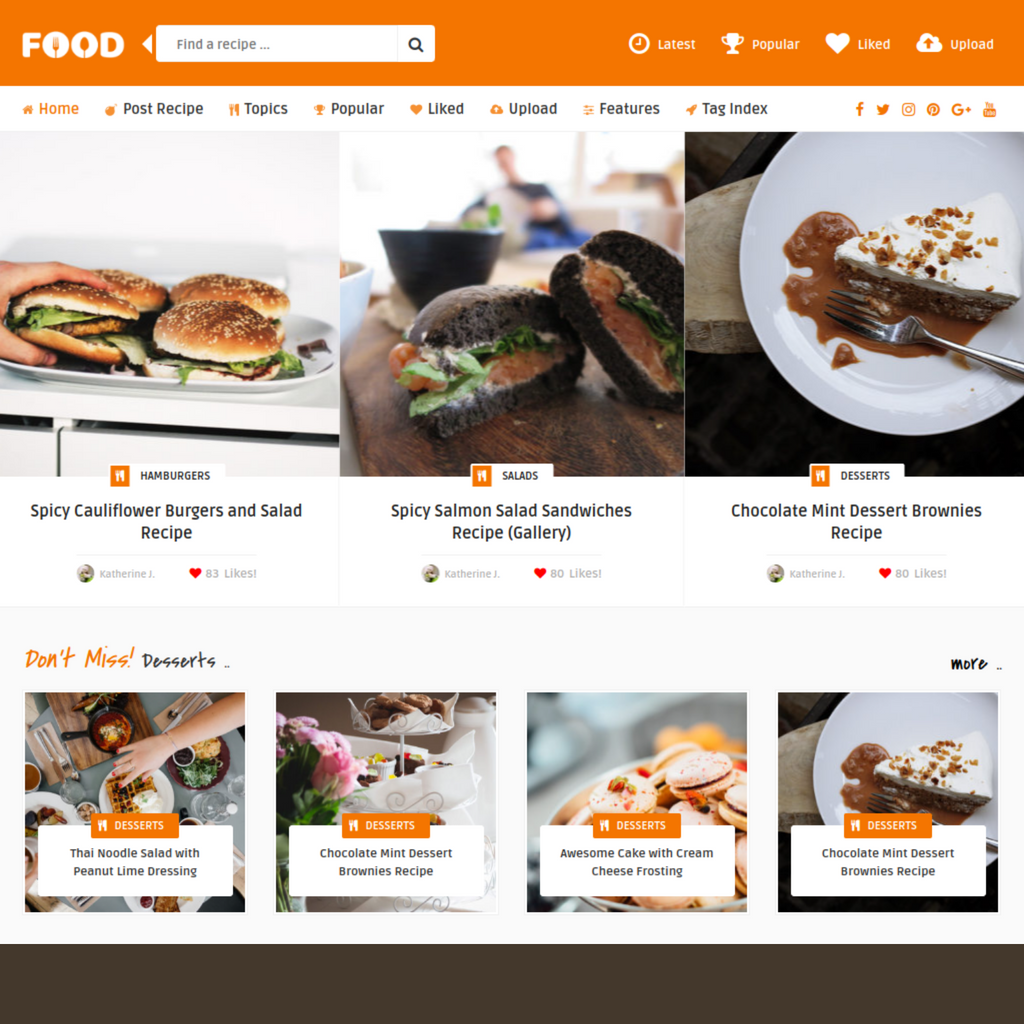 Delicious Food WordPress Website