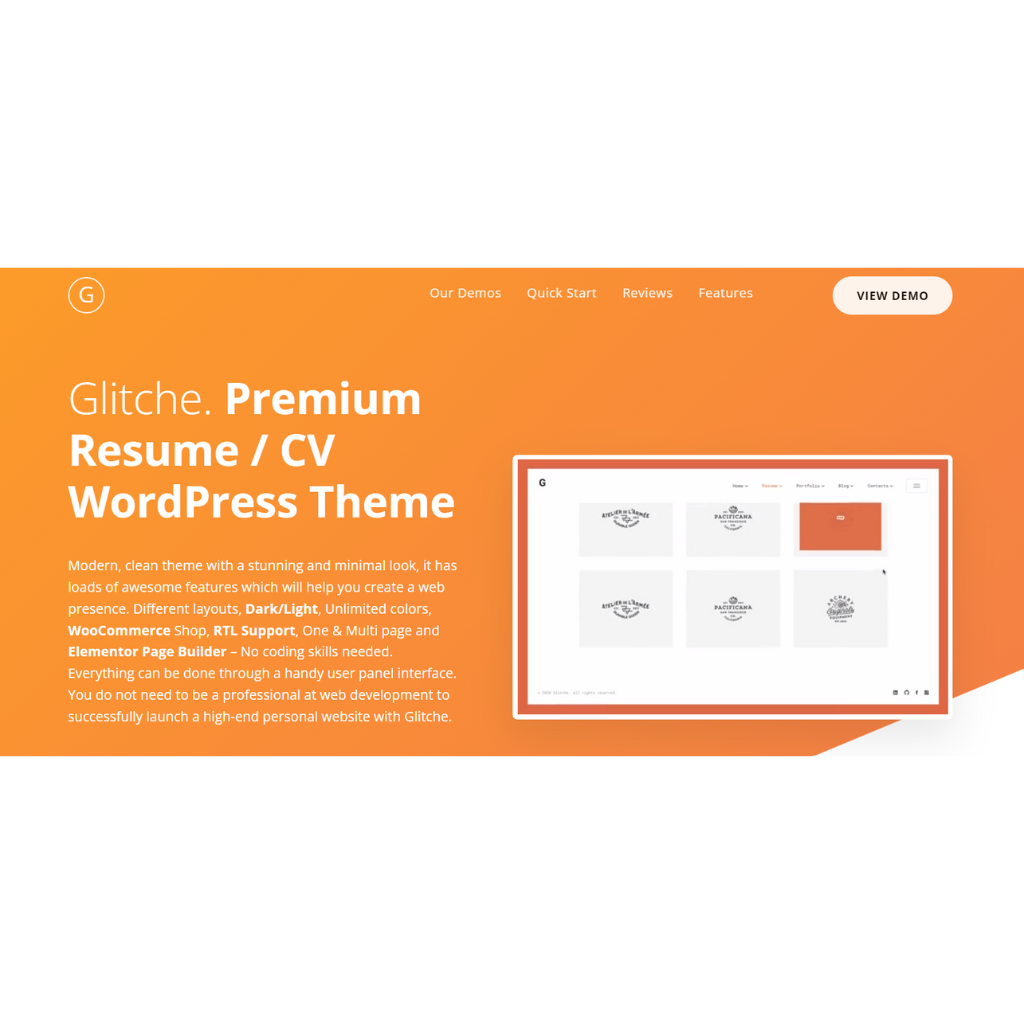 Resume and Personal Portfolio WordPress Responsive Website