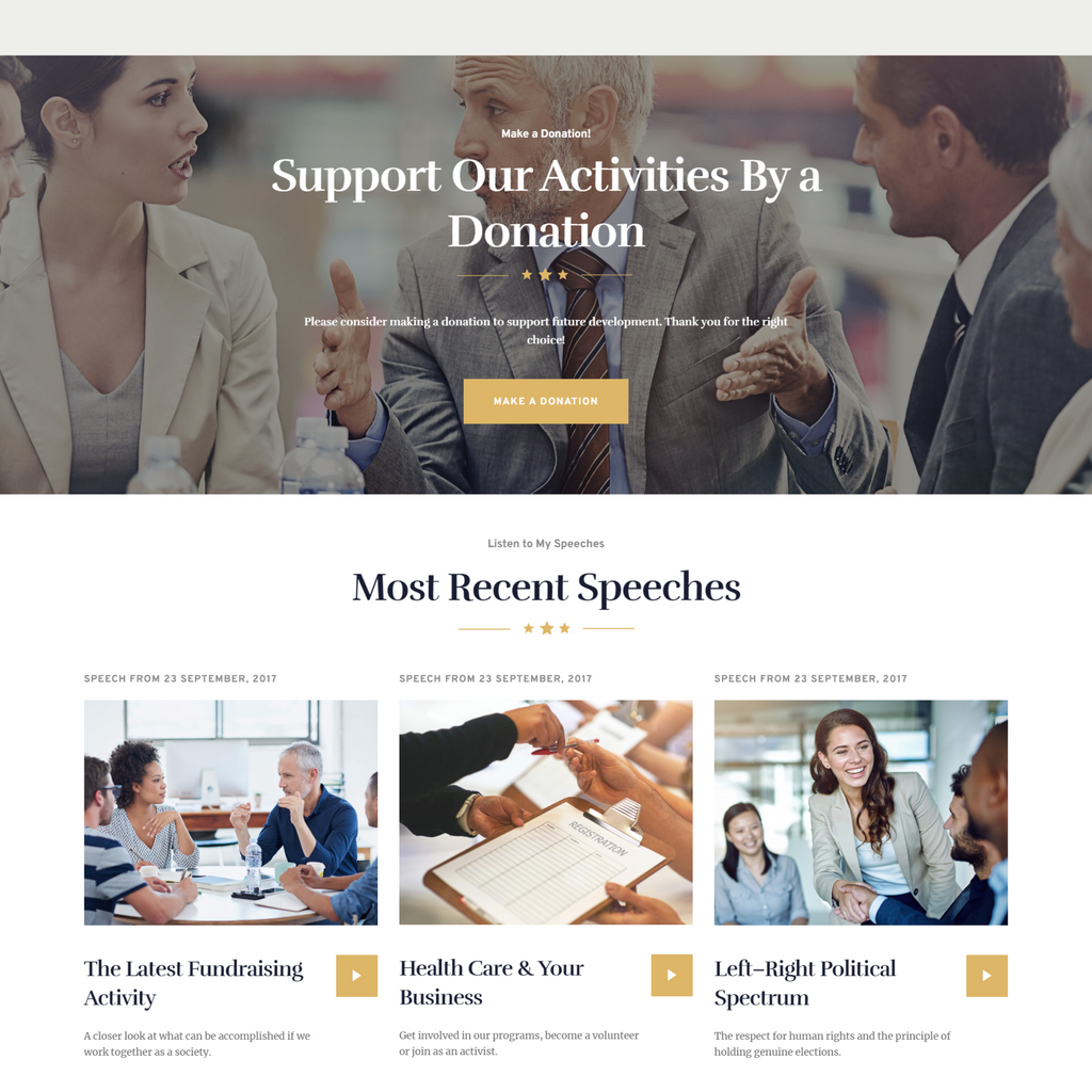 Trendy Political WordPress Responsive Website